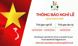 THÔNG BÁO LỊCH NGHỈ LỄ QUỐC KHÁNH 02/09/2024