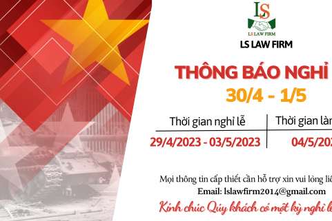 THÔNG BÁO LỊCH NGHỈ LỄ 30/4-1/5 NĂM 2023