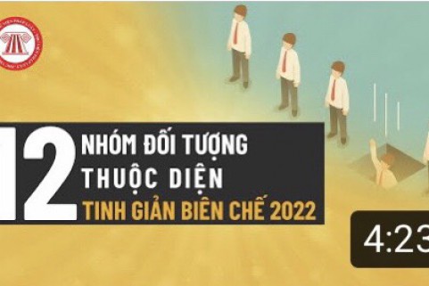 12 ĐỐI TƯỢNG THUỘC DIỆN TINH GIẢM BIÊN CHẾ NĂM 2022