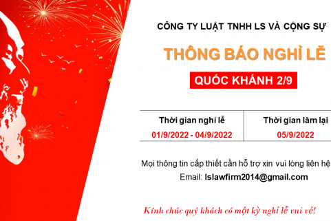 THÔNG BÁO NGHỈ LỄ QUỐC KHÁNH 2/9